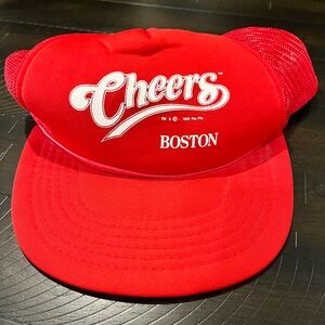Red Cheers Boston vintage trucker Hat Cap